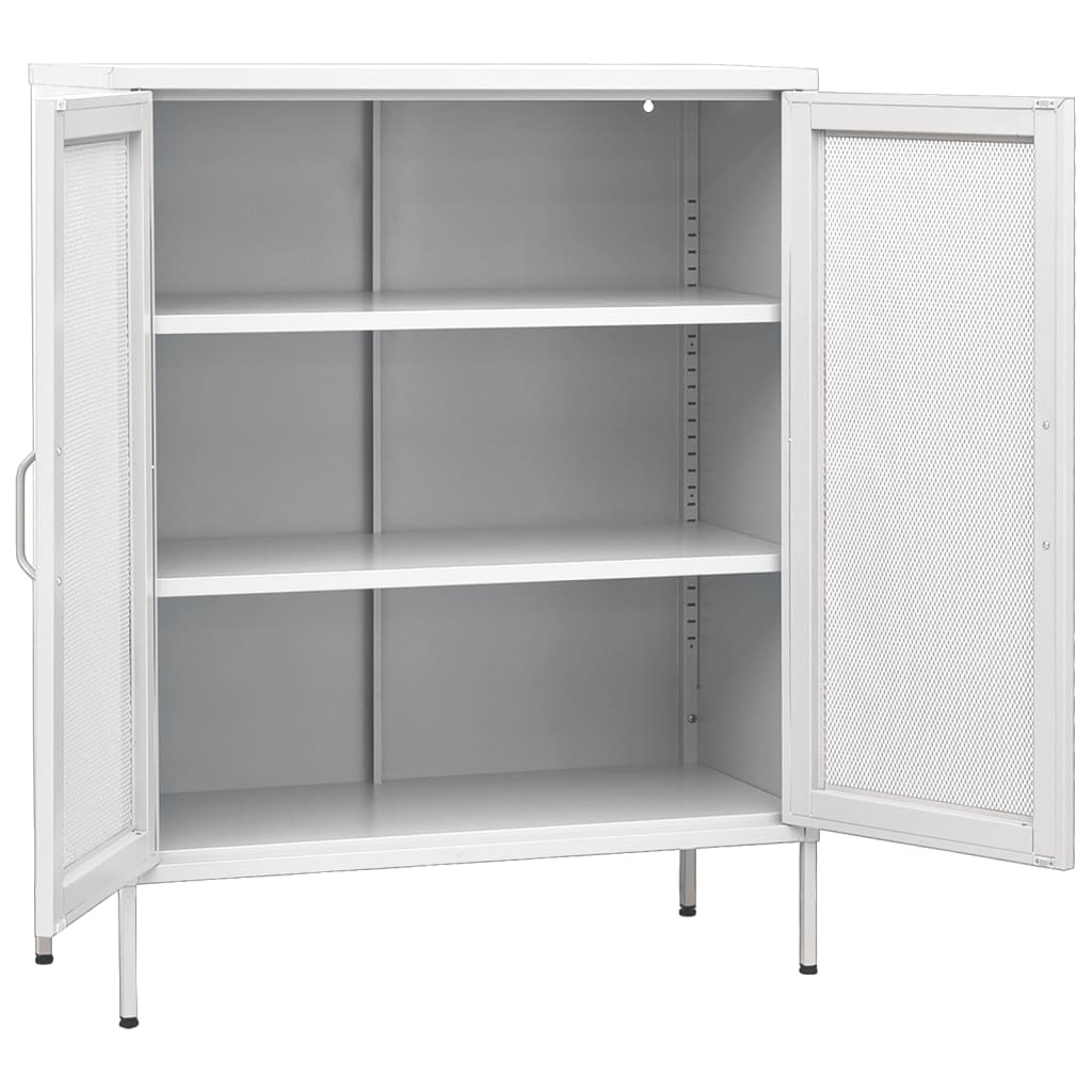 Opbergkast 80X35X101,5 Cm Staal Wit