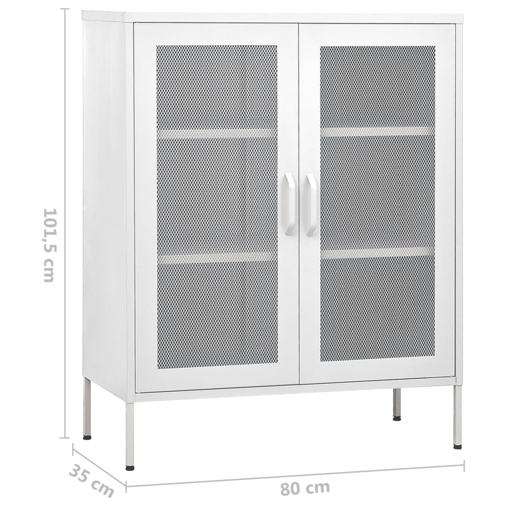 Opbergkast 80X35X101,5 Cm Staal Wit