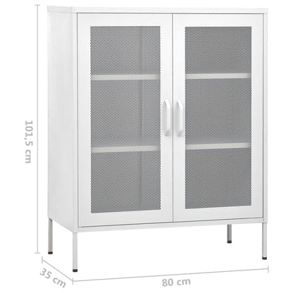 Opbergkast 80X35X101,5 Cm Staal Wit
