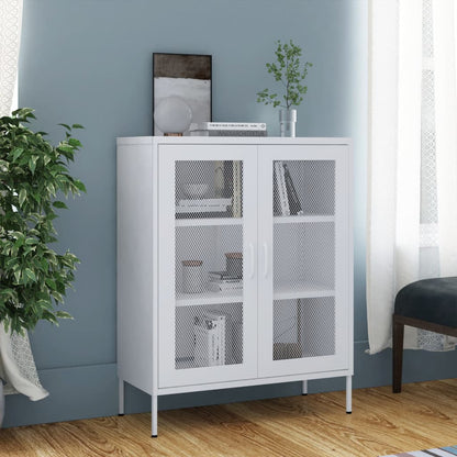 Opbergkast 80X35X101,5 Cm Staal Wit