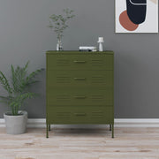 Drawer cabinet 80x35x101.5 cm steel olive green