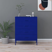 Chest of drawers 80x35x101.5 cm steel navy blue