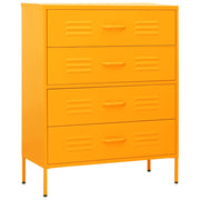 Drawer cabinet 80x35x101.5 cm steel mustard yellow