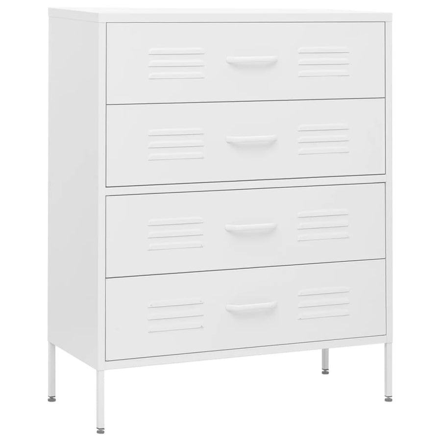 Ladekast 80X35X101,5 Cm Staal Wit