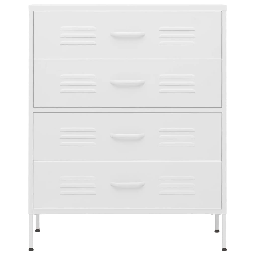 Ladekast 80X35X101,5 Cm Staal Wit