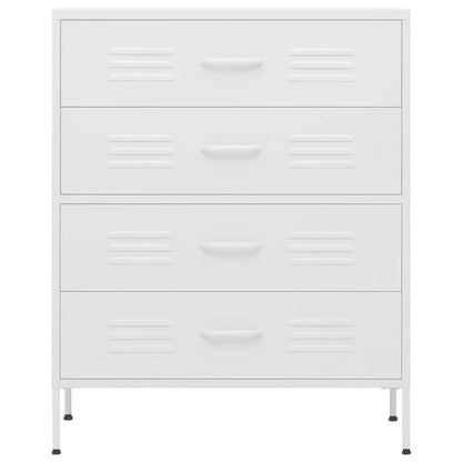 Ladekast 80X35X101,5 Cm Staal Wit