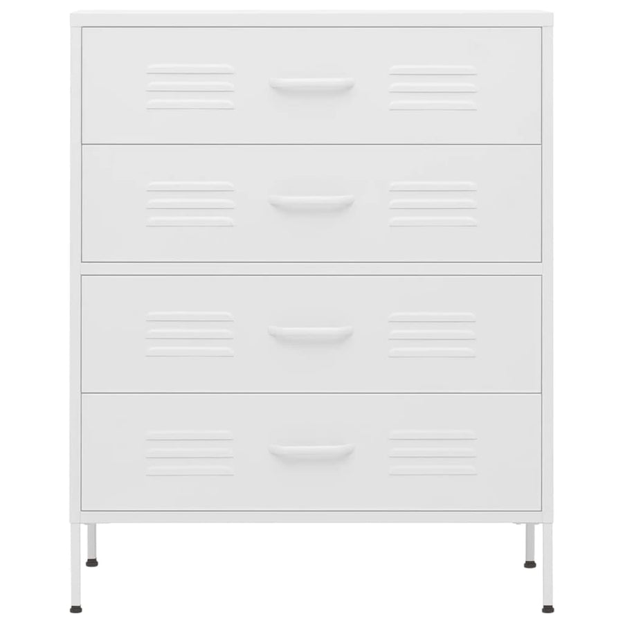 Ladekast 80X35X101,5 Cm Staal Wit