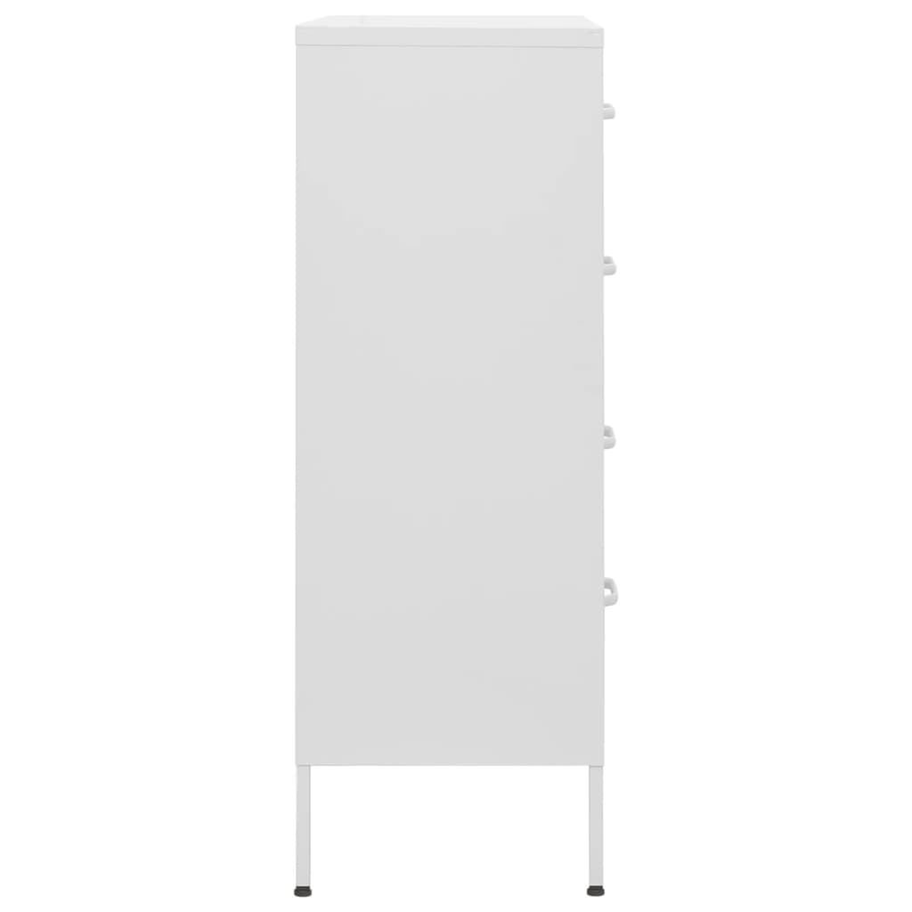 Ladekast 80X35X101,5 Cm Staal Wit