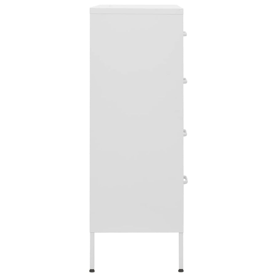 Ladekast 80X35X101,5 Cm Staal Wit
