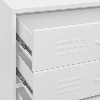 Ladekast 80X35X101,5 Cm Staal Wit