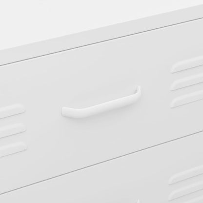 Ladekast 80X35X101,5 Cm Staal Wit
