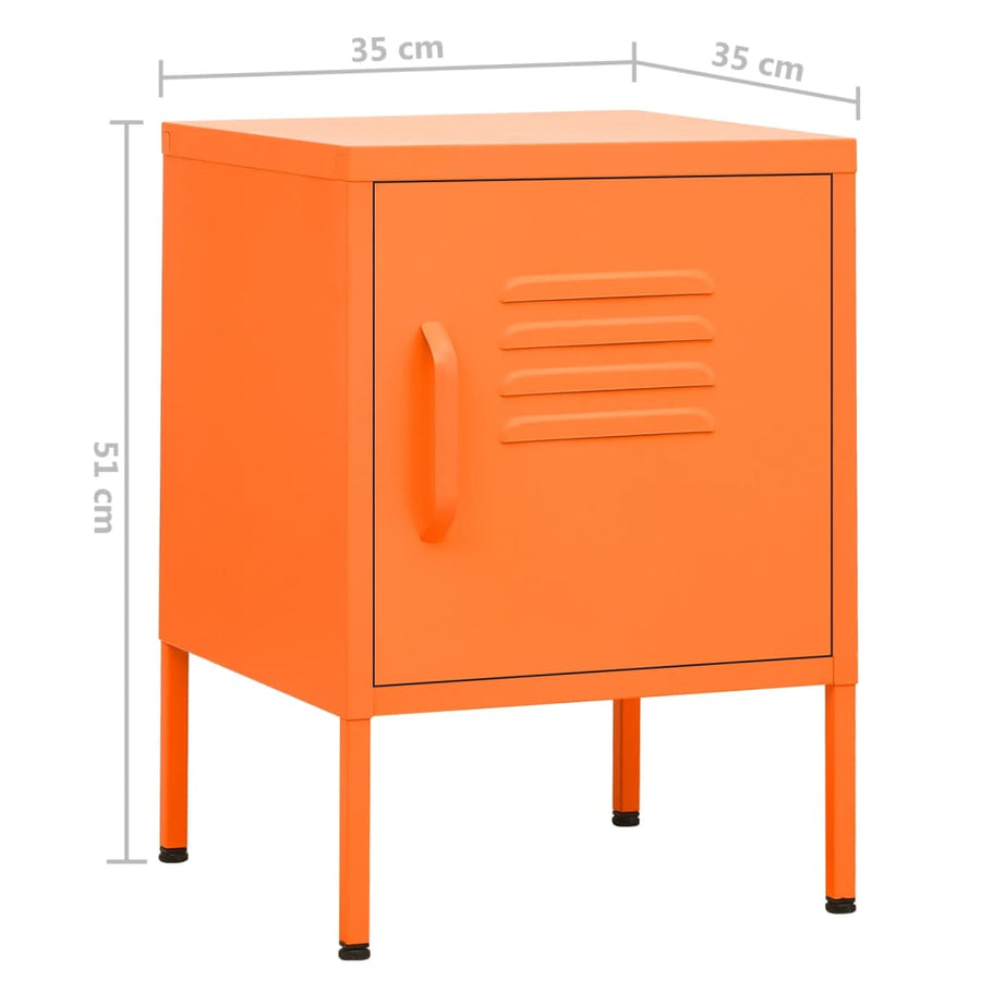Nachtkastje 35X35X5 Cm Staal Oranje 1 orange