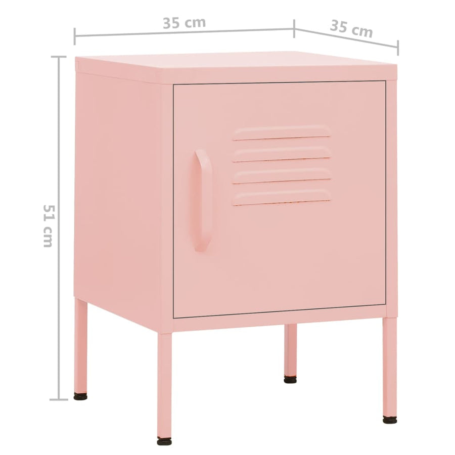 Nachtkastje 35X35X5 Cm Staal 1 Roze