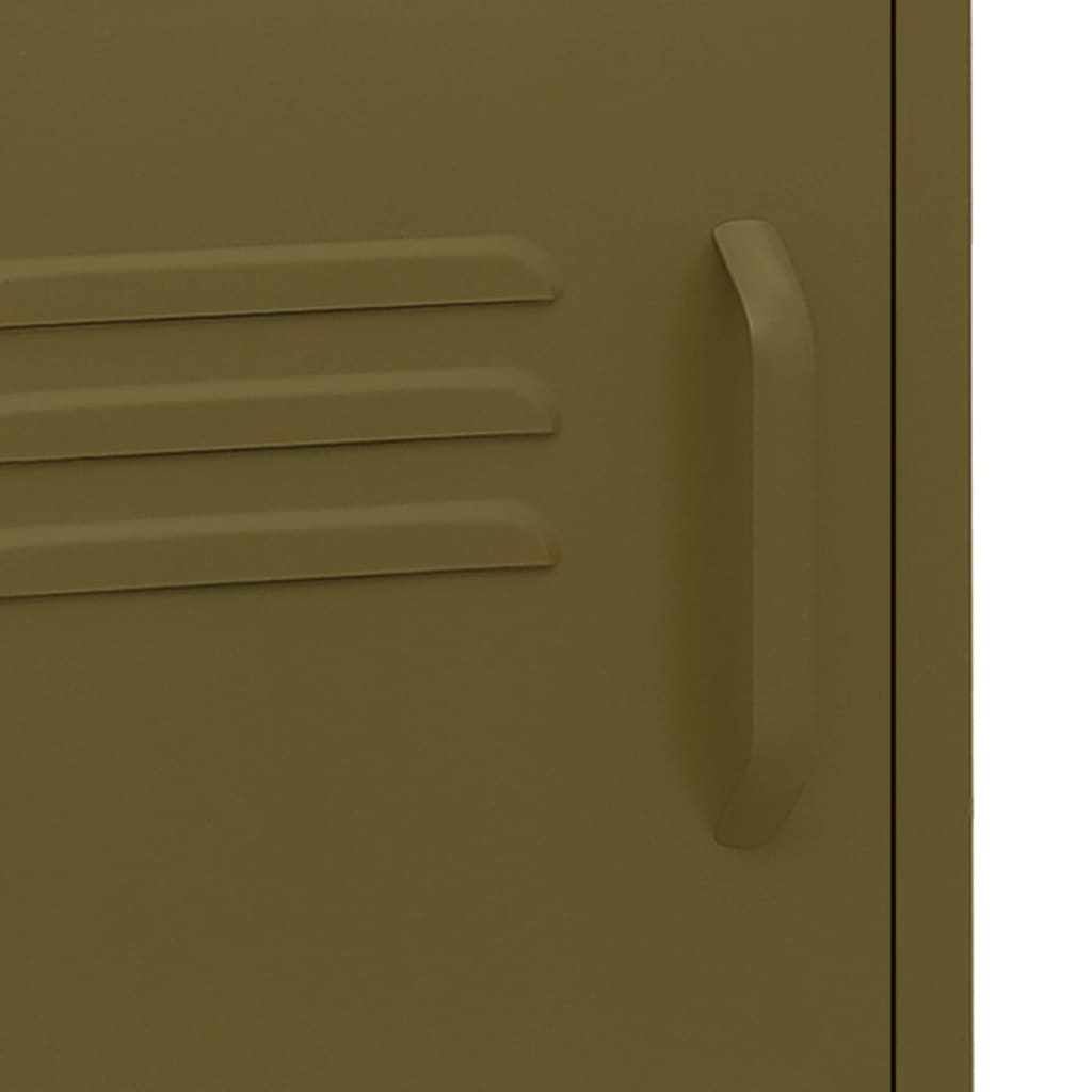 Nachtkastje 35X35X5 Cm Staal 1 Olijfgroen