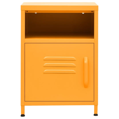 Nachtkastje 35X35X5 Cm Staal 1 Mosterdgeel