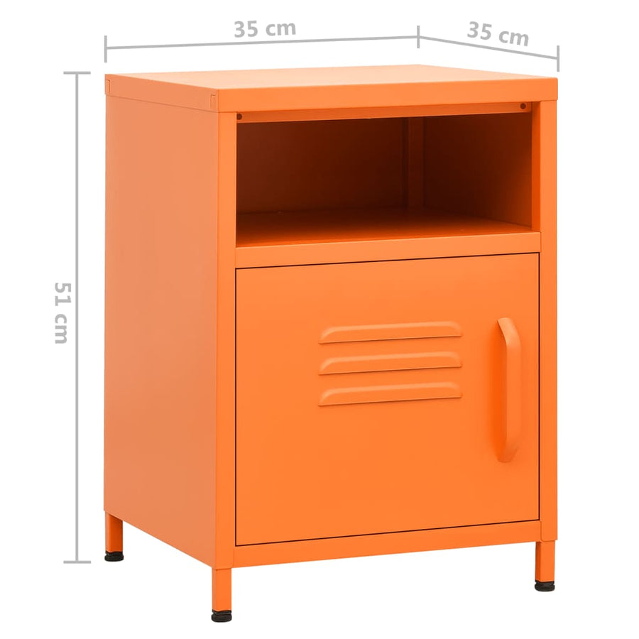 Nachtkastje 35X35X5 Cm Staal Oranje 1 orange