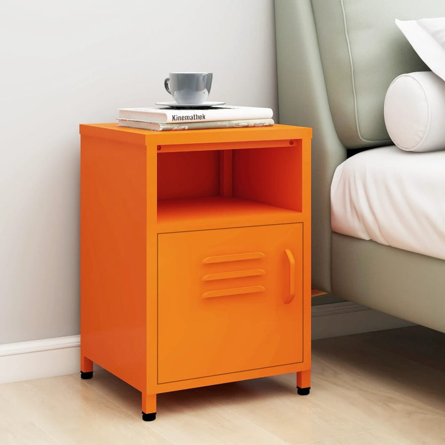 Nachtkastje 35X35X5 Cm Staal Oranje 1 orange