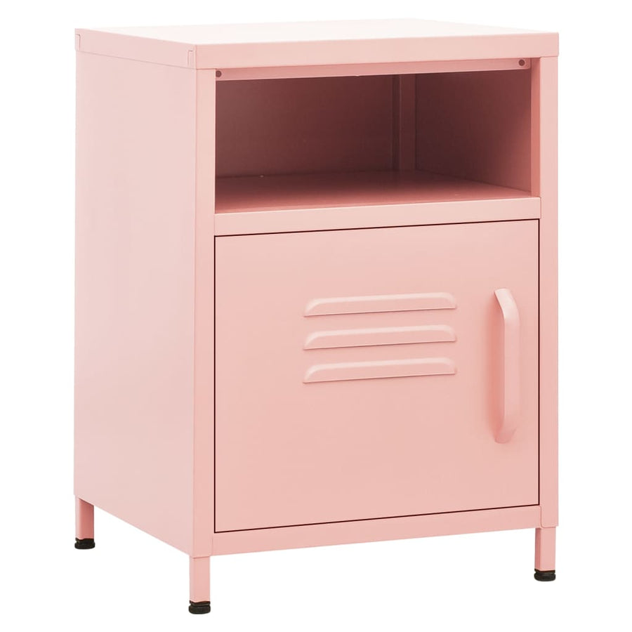 Nachtkastje 35X35X5 Cm Staal 1 Roze
