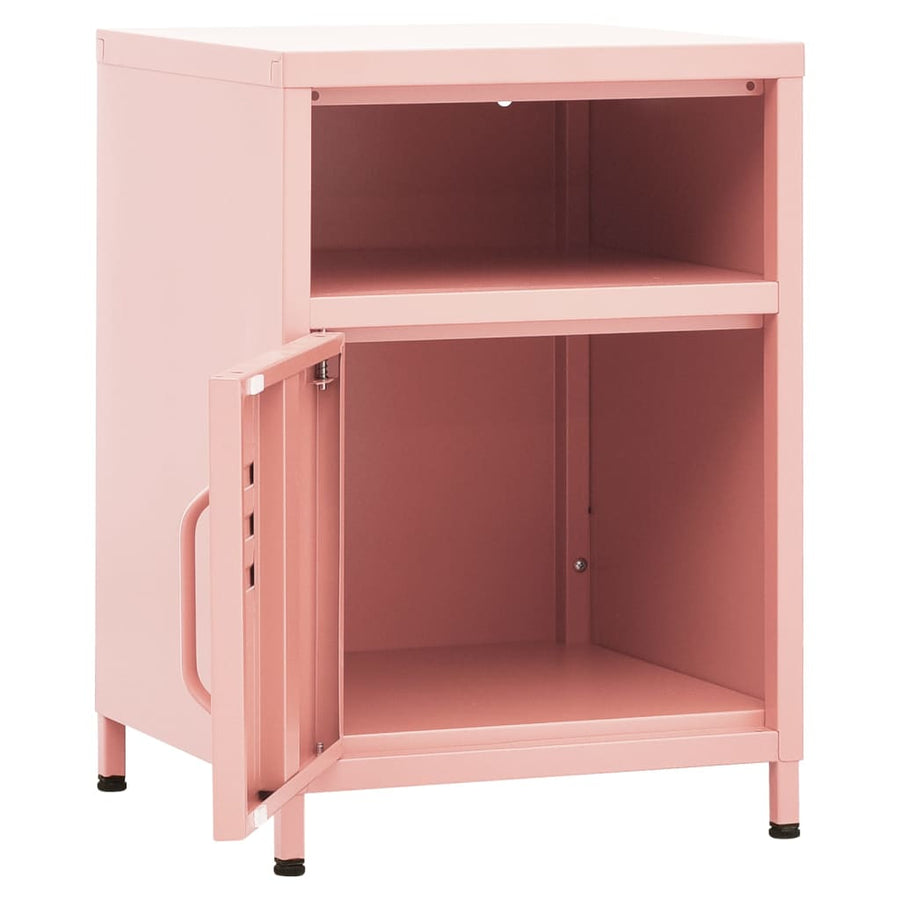 Nachtkastje 35X35X5 Cm Staal 1 Roze