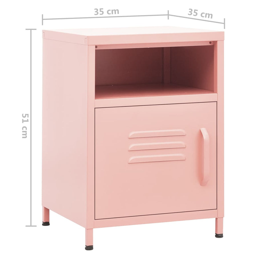 Nachtkastje 35X35X5 Cm Staal 1 Roze