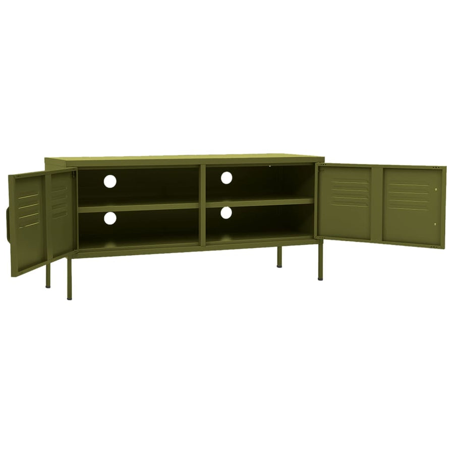 Tv-meubel 105x35x50 cm staal olijfgroen Olijfgroen