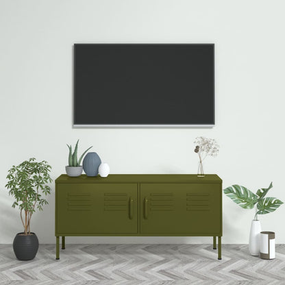 Tv-meubel 105x35x50 cm staal olijfgroen Olijfgroen