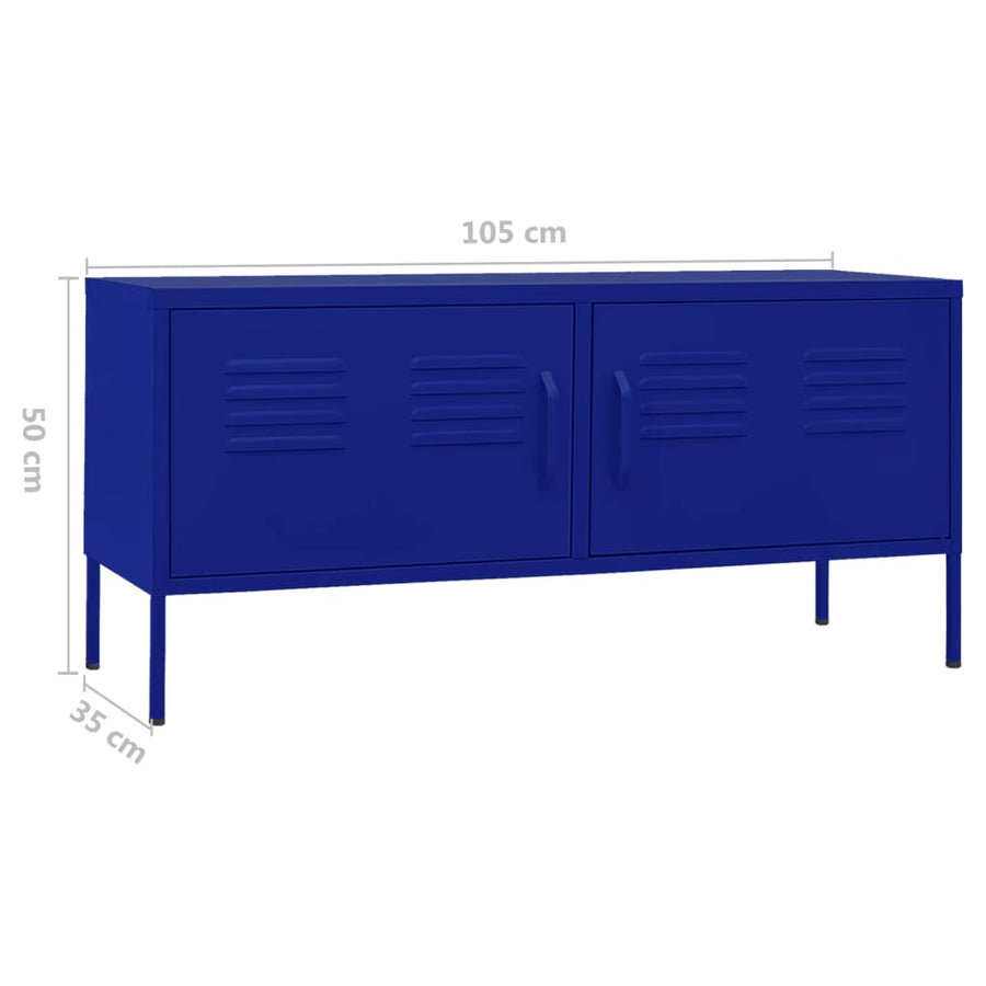 Tv-meubel 105x35x50 cm staal marineblauw Marineblauw