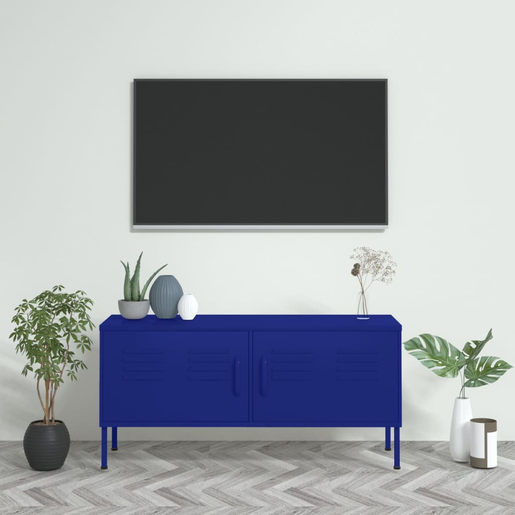Tv-meubel 105x35x50 cm staal marineblauw Marineblauw