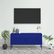 Tv-meubel 105x35x50 cm staal marineblauw wandmontage