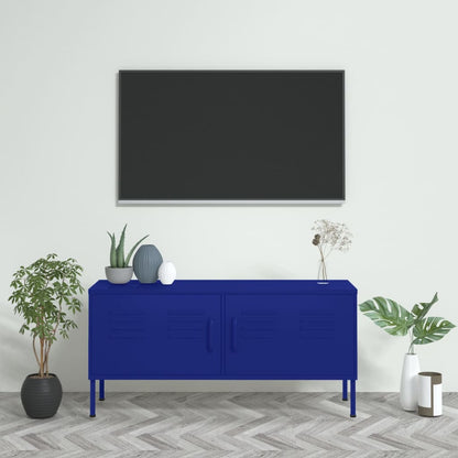Tv-meubel 105x35x50 cm staal marineblauw Marineblauw