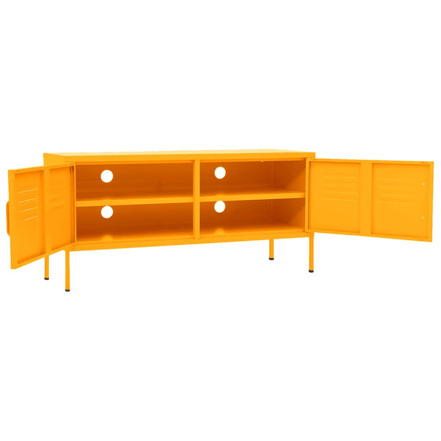 Tv-meubel 105x35x50 cm staal mosterdgeel Mosterdgeel