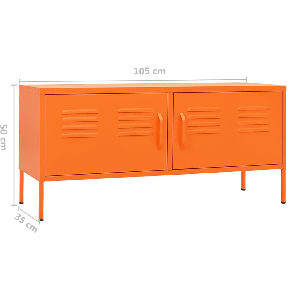 Tv-meubel 105x35x50 cm staal oranje orange