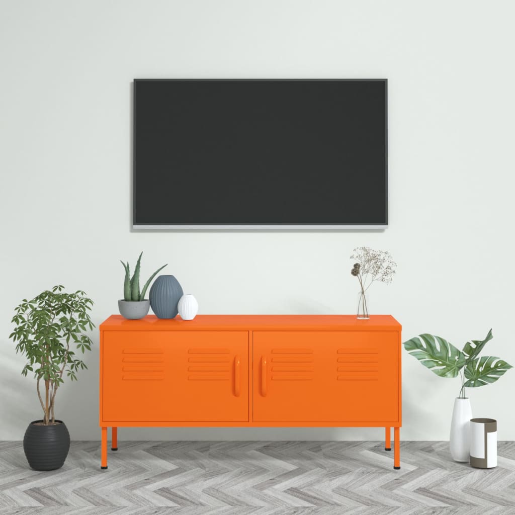 Tv-meubel 105x35x50 cm staal oranje orange