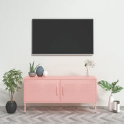 Tv-meubel 105x35x50 cm staal roze wandmontage