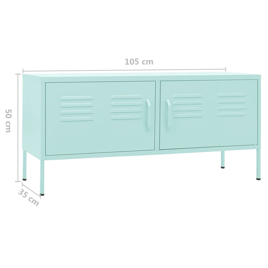 Tv-meubel 105x35x50 cm staal mintkleurig Mintgroen