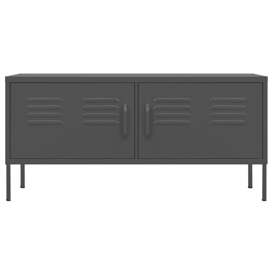 Tv-Meubel 05X35X50 Cm Staal Kleurig Antraciet