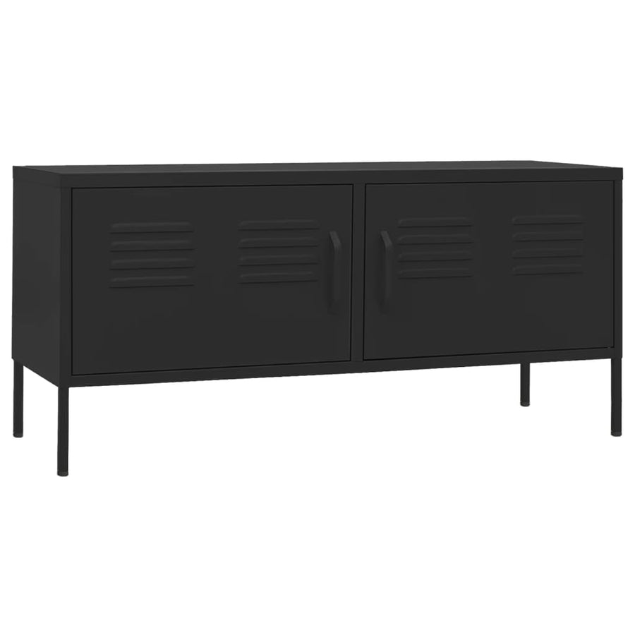 Tv-meubel 105x35x50 cm staal zwart Zwart