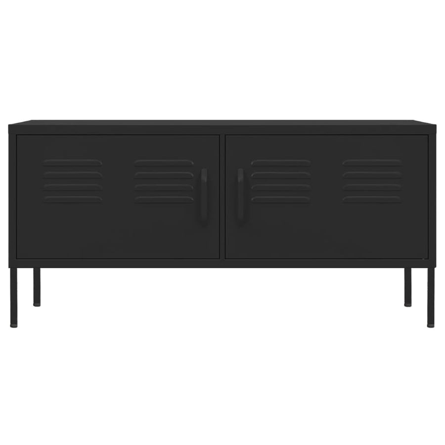 Tv-meubel 105x35x50 cm staal zwart Zwart