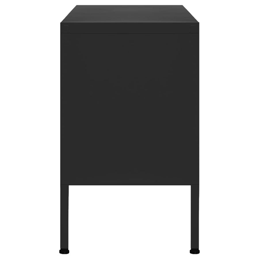 Tv-meubel 105x35x50 cm staal zwart Zwart