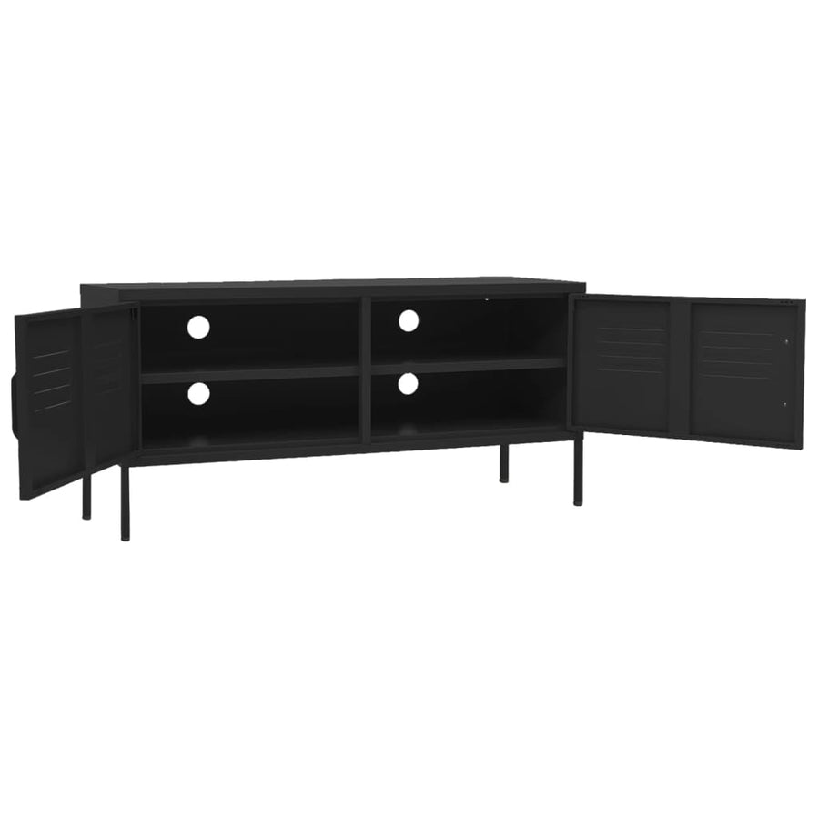 Tv-meubel 105x35x50 cm staal zwart Zwart