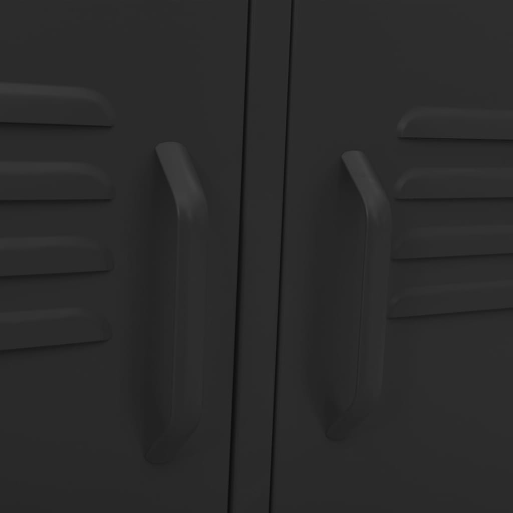 Tv-meubel 105x35x50 cm staal zwart Zwart