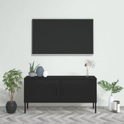 Tv-meubel 105x35x50 cm staal zwart wandmontage