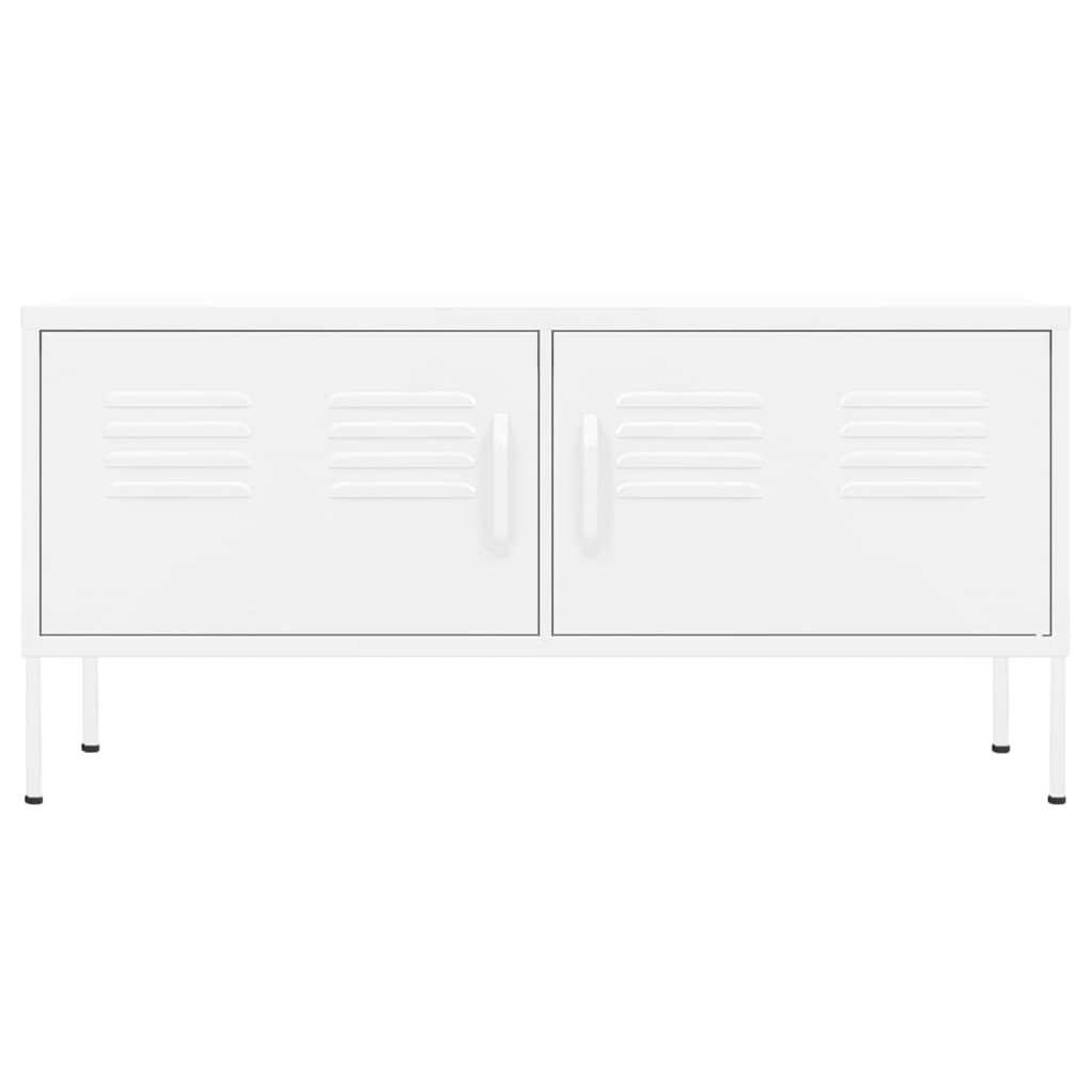 Tv-Meubel 05X35X50 Cm Staal Wit