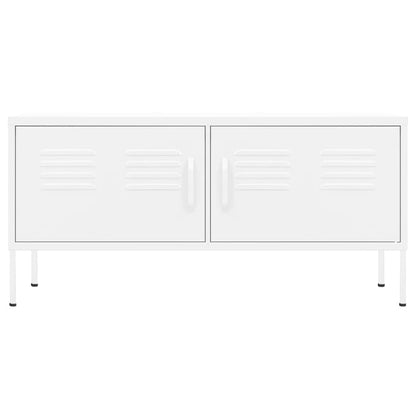 Tv-Meubel 05X35X50 Cm Staal Wit