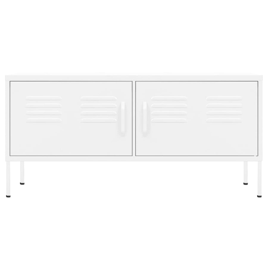 Tv-Meubel 05X35X50 Cm Staal Wit