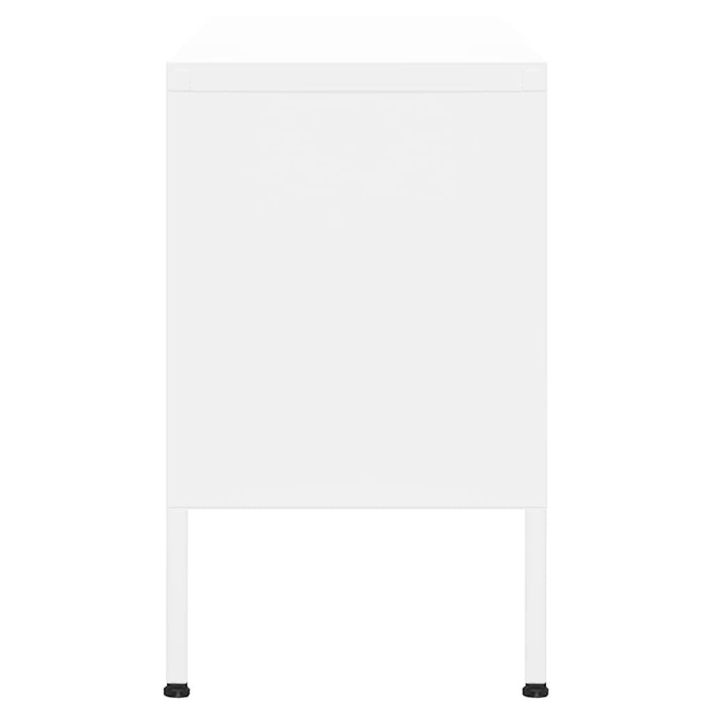 Tv-Meubel 05X35X50 Cm Staal Wit