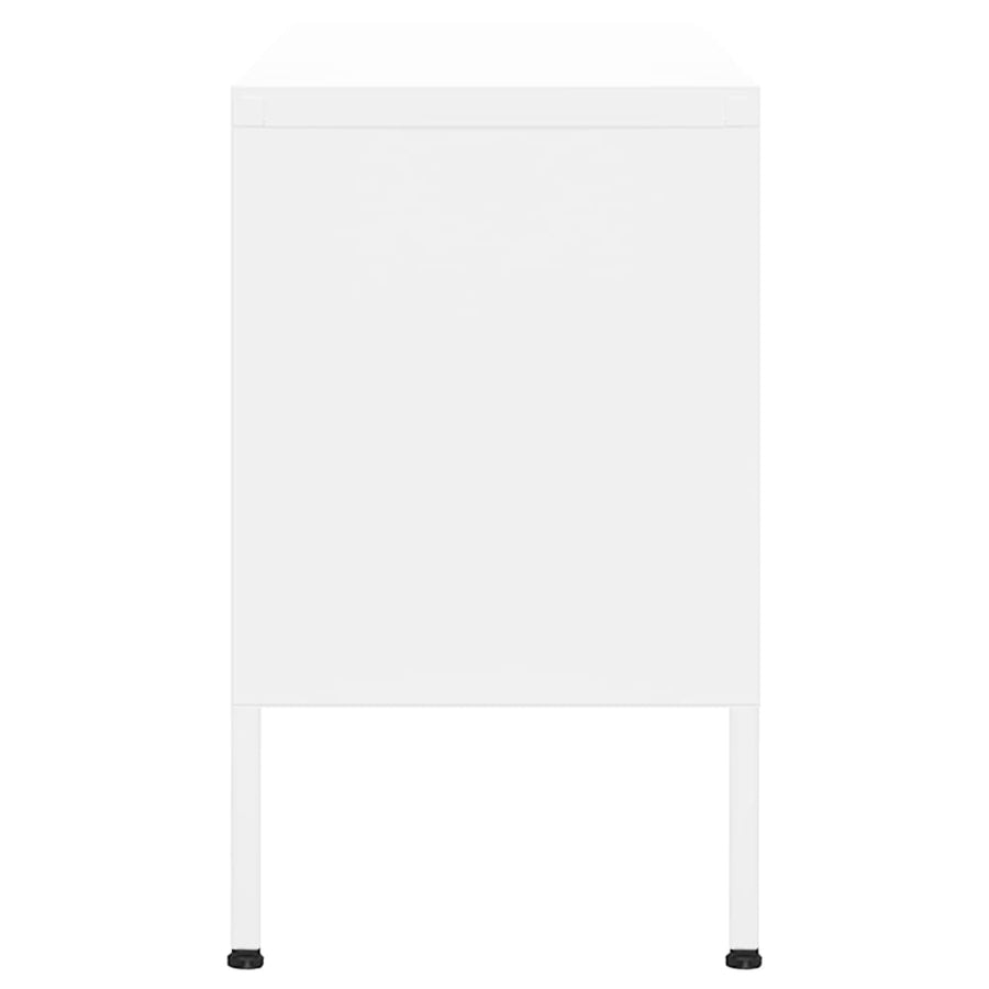 Tv-Meubel 05X35X50 Cm Staal Wit