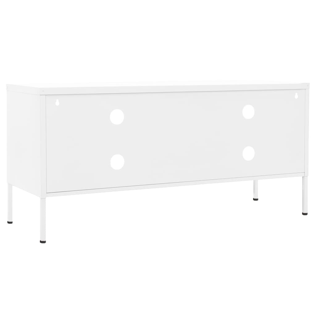 Tv-Meubel 05X35X50 Cm Staal Wit