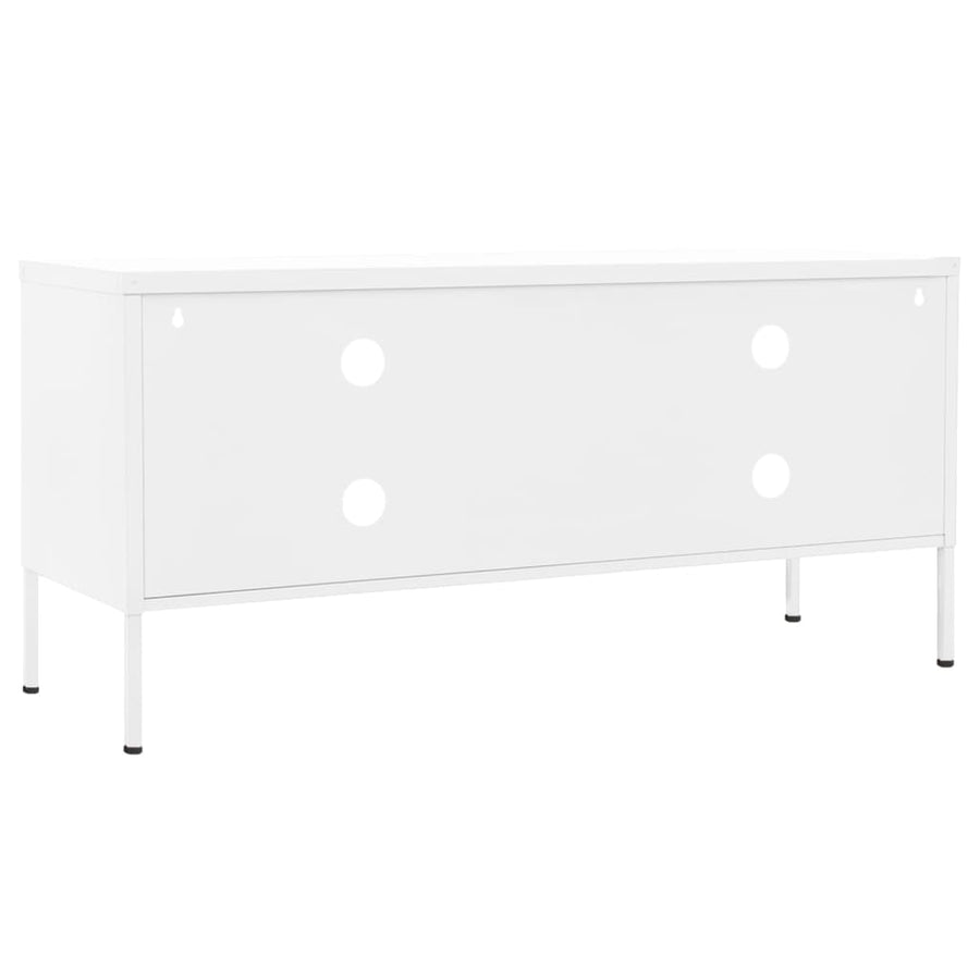 Tv-Meubel 05X35X50 Cm Staal Wit