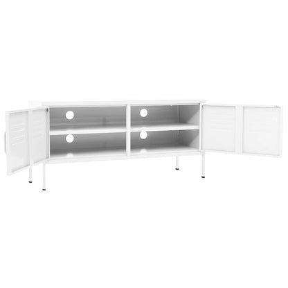 Tv-Meubel 05X35X50 Cm Staal Wit